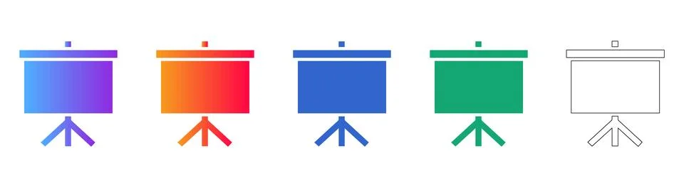 Presentation Board Display Icons Stock Illustration