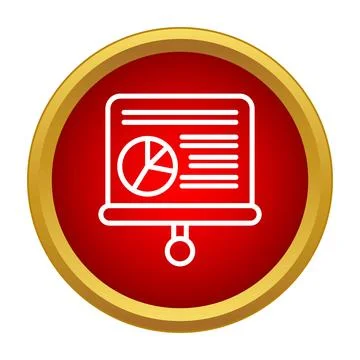 Presentation board displaying pie chart data analysis icon Stock Illustration