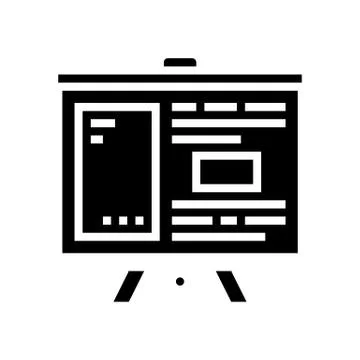 Presentation board glyph icon vector illustration Illustration
