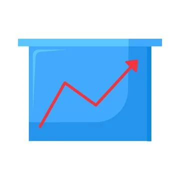 Presentation board with growth chart flat illustration イラスト素材