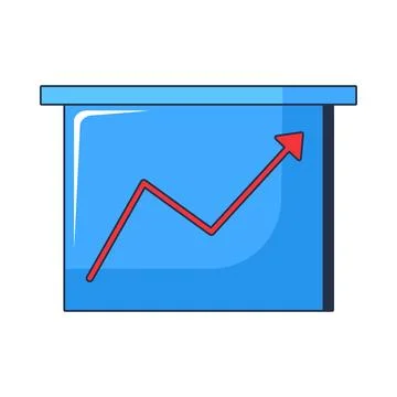 Presentation board with growth chart flat illustration 库存插图