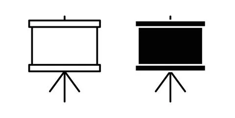 Presentation board icon in black and white. vector icon pack for websites Stock Illustration