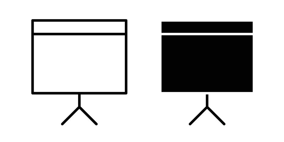Presentation board icon black vector isolated on white Stock Illustration