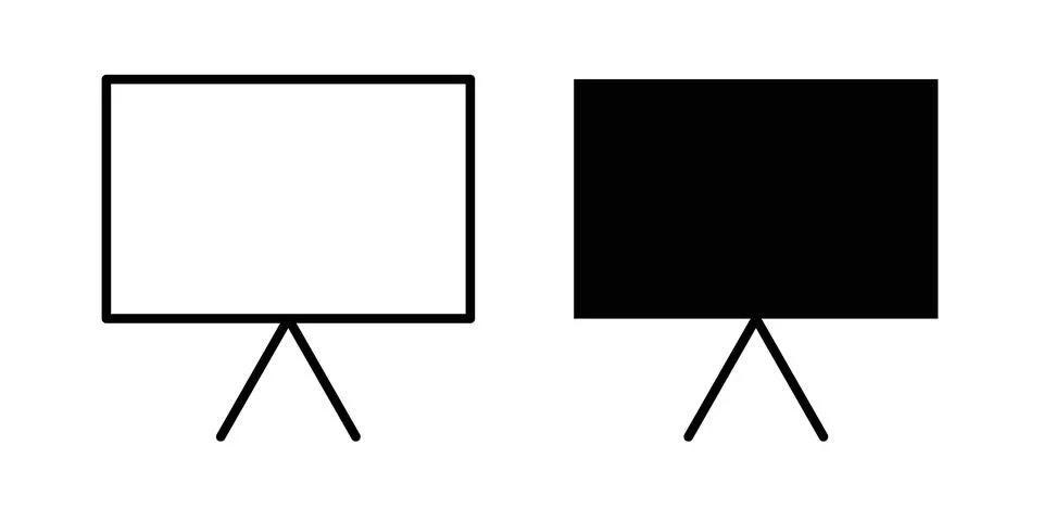 Presentation board icon concept logo design collection Stock Illustration