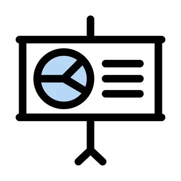 Presentation Board Icon- Data Visualization- Business Report Chart 스톡 일러스트