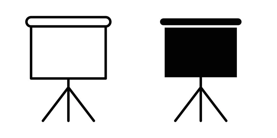 Presentation board icon design. Illustration icons in linear and clipart pack Stock Illustration