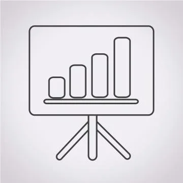 Presentation board icon Stock Illustration