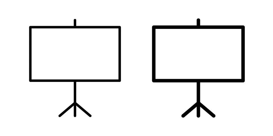 Presentation board icon illustration vector, icon set for apps Stock Illustration