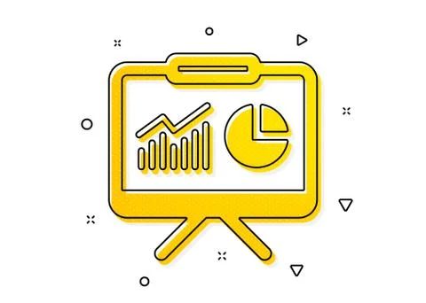 Presentation board icon. Report chart sign. Vector Stock Illustration