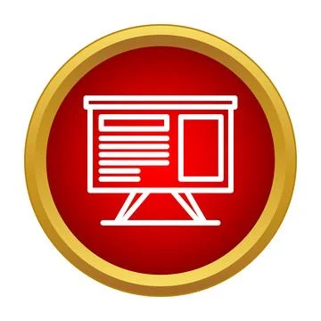 Presentation board icon showing data and information Stock Illustration