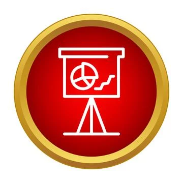 Presentation board icon showing a pie chart and a line graph 스톡 일러스트