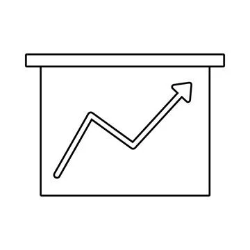 Presentation board icon symbolizing business presentation, analytics Stock Illustration