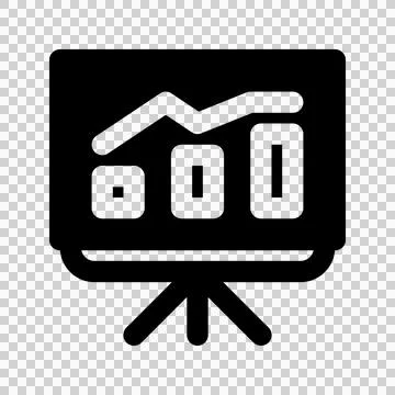 Presentation board icon vector. Black and white presentation board sign. Stock Illustration