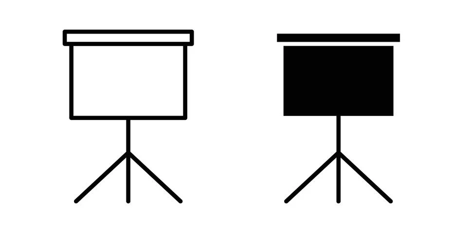 Presentation board icon vectors. Illustrations in black Stock Illustration