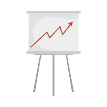 Presentation board with increase arrow vector design Stock Illustration