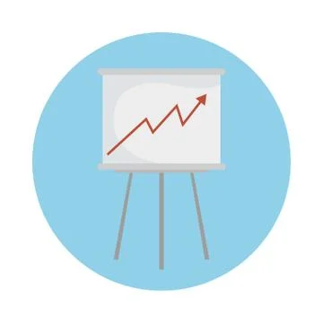 Presentation board with increase arrow vector design Stock Illustration