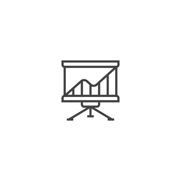 Presentation board line icon. linear style sign for mobile concept and web de Stock Illustration