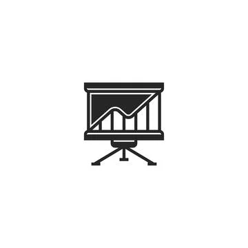 Presentation board line icon. linear style sign for mobile concept and web de Stock Illustration