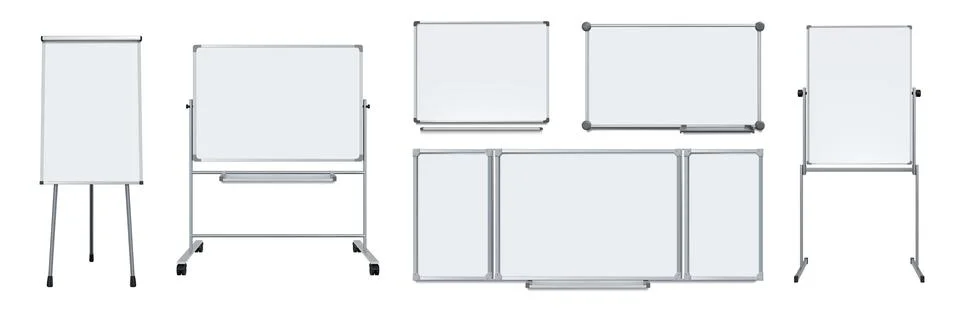 Presentation board. Office whiteboard. 3D school study workshop or education Illustrazione stock