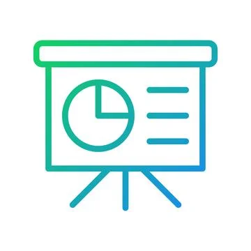 Presentation board pixel perfect gradient linear vector icon Stock-Illustration