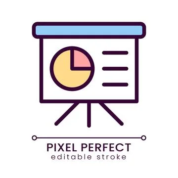 Presentation board pixel perfect RGB color icon 스톡 일러스트