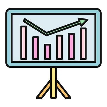 Presentation board showing business data growth and analysis Stock Illustration