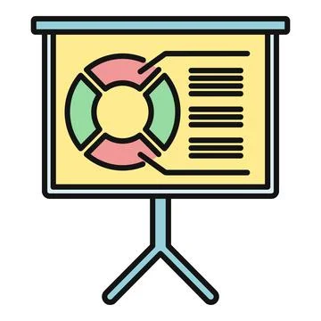 Presentation board showing business data analytics donut chart Stock Illustration