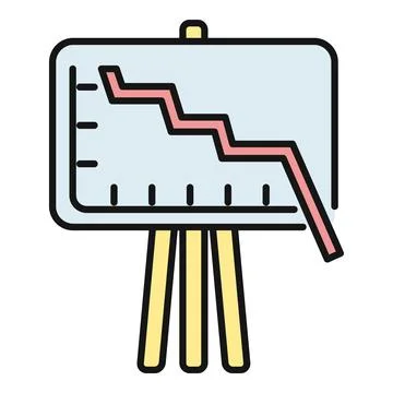 Presentation board showing business decline and financial loss Stock Illustration