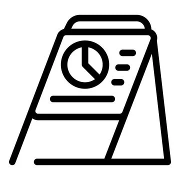Presentation board showing pie chart and data analysis Illustrazione stock