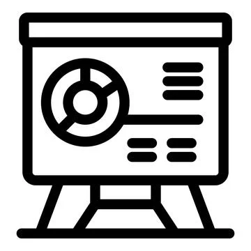 Presentation board showing pie chart and data analysis 스톡 일러스트