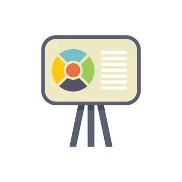 Presentation board showing pie chart and text content for business purposes Illustrazione stock