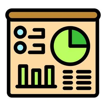 Presentation board showing pie chart and bar graph for business analysis Stock Illustration