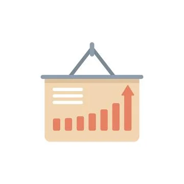 Presentation board showing positive statistics with growing chart Stock Illustration