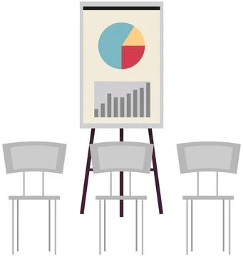 Presentation board with statistical data. Business report showroom with Stock Illustration