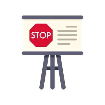 Presentation board with stop sign warning message Stock Illustration