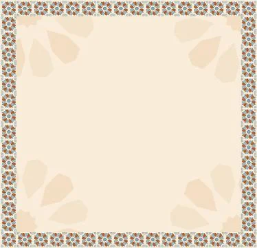 Presentation board of traditional pattern with orange and blue colored texture Illustrazione stock