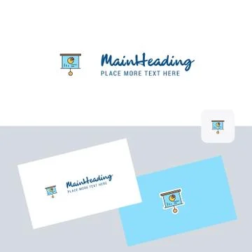 Presentation board  vector logotype with business card template. Elegant corp イラスト素材