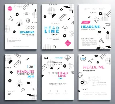 Presentation booklet covers - vector template pages set Stock Illustration