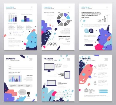 Presentation booklet - set of modern vector abstract templates Illustrazione stock