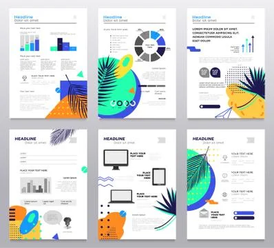 Presentation booklet - set of modern vector abstract templates Stock Illustration
