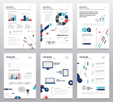 Presentation booklet - set of modern vector abstract templates Stock Illustration