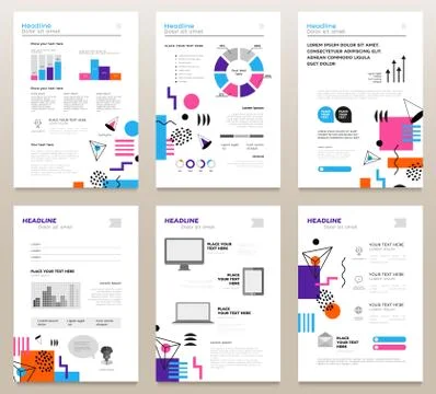 Presentation booklets - vector template a4 pages set Stock Illustration