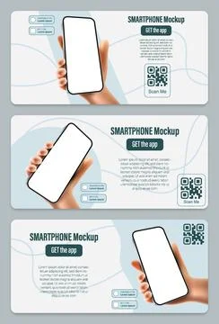 Presentation brochures for a mobile application on a smartphone. Featuring .. Illustrazione stock
