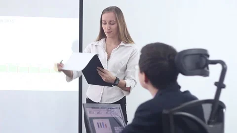 Presentation in the business center Stock Footage 87086024
