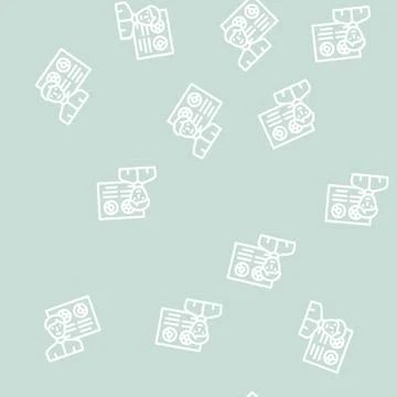 Presentation of business consultant line vector seamless pattern Illustrazione stock