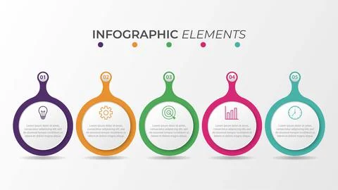 Presentation business infographic template with 5 options. Vector illustratio Stock-Illustration