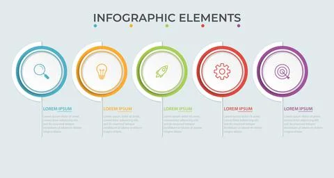 Presentation business infographic template with 5 options vector illustration Stock Illustration