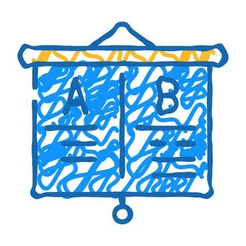 Presentation business intelligence icon doodle illustration Illustrazione stock