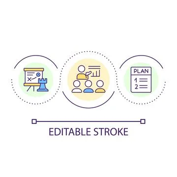Presentation of business plan loop concept icon 库存插图