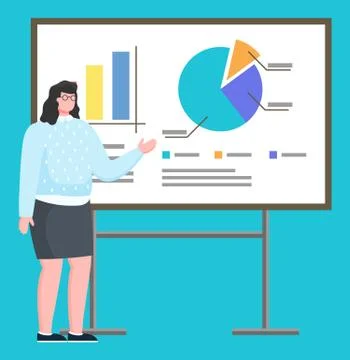 Presentation of Business Plan or Project Stats Stock Illustration